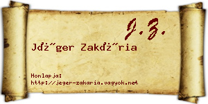 Jéger Zakária névjegykártya